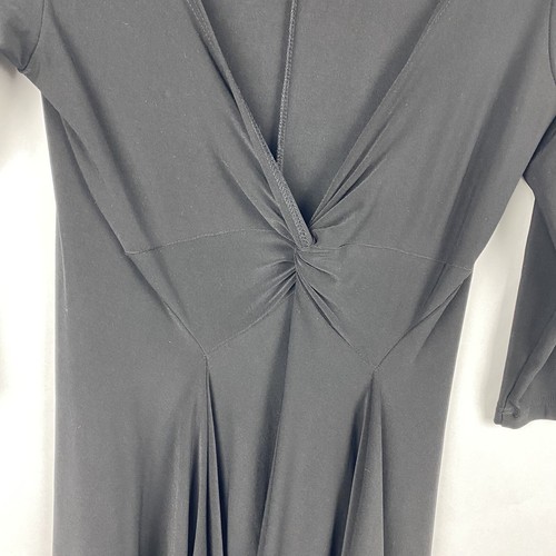 Sympli Womens Timeless Twist Front Tunic Top Asymmetrical Black Slinky Size 4 - Picture 3 of 6