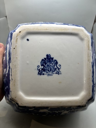 Victoria Ware Cut Corner Blue & White Ironstone Bowl 9.5" x5" - Picture 8 of 13
