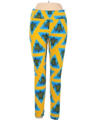 Lularoe Women Yellow Leggings 1X Plus 