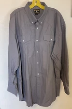 Wyoming Traders Men’s 3XL Tall Long Sleeve Gray Western Ranch Oversized Shirt