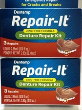 dentemp repair-it zinc free denture repair kit 6pairs