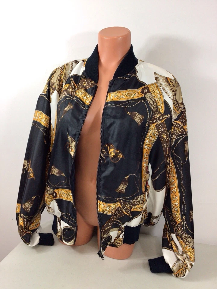 Moda International Equestrian Satin Bomber Jacket Womens One Size - Image 2 of 4