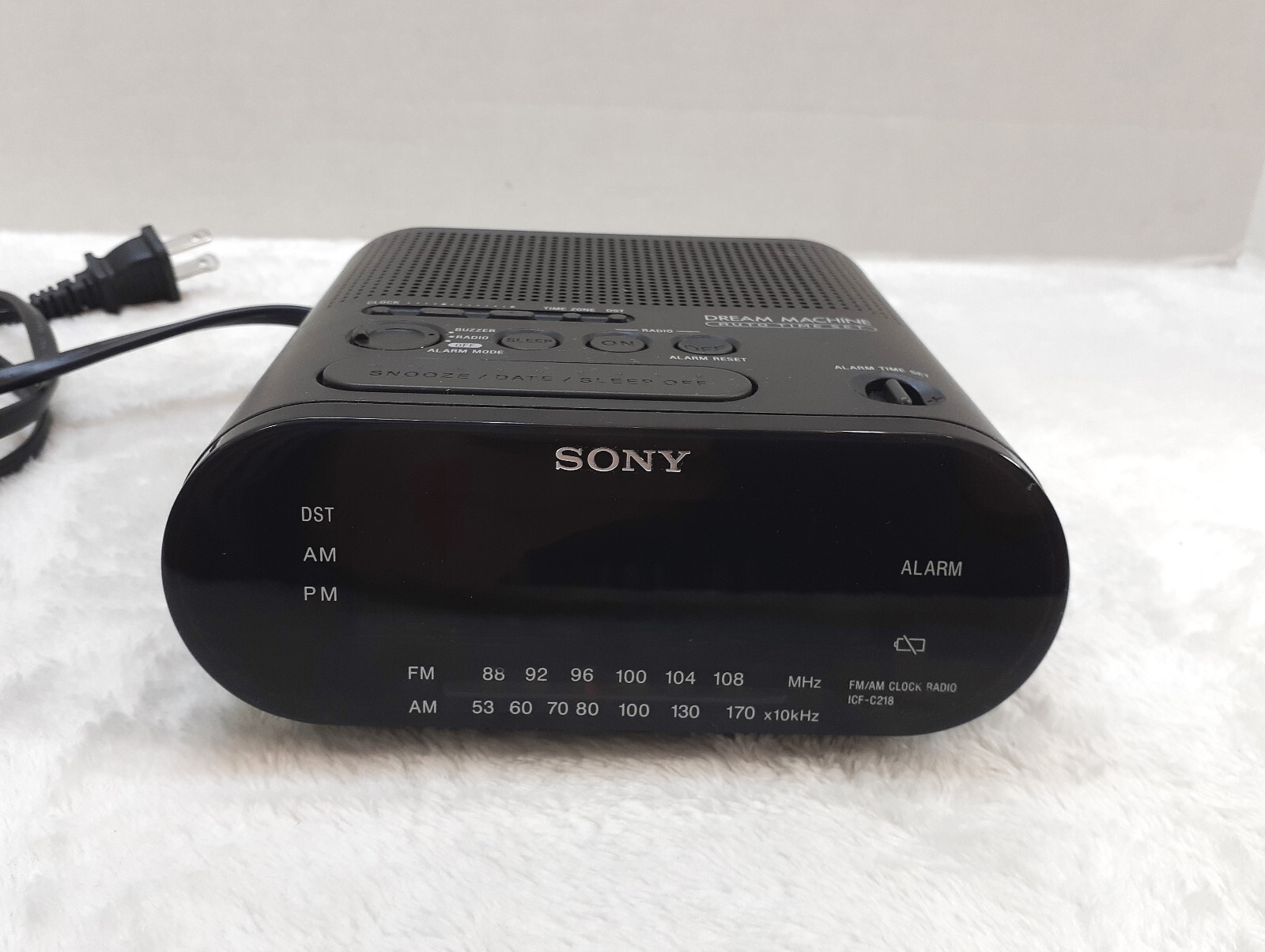 Sony Dream Machine ICF-C218 Digital LED Alarm Clock Black AM-FM Radio Tested