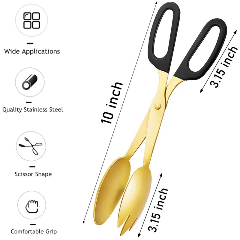 2 Stück Gold Servierzangen Aus Edelstahl – 24,1 Cm, Spülmaschinenfest Für Buffet & Party