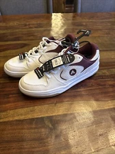 Airwalk Aerial Low Sneakers Lace Up Men’s Size 7.5 White & Maroon Shoes