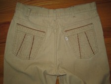 1970s Vtg Levi's CORDUROY Flare Boot Cut Wide Jeans 35x31 actual TALON 42 ZIPPER