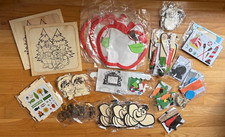Mixed Lot Kids Arts Crafts Supplies Kits Wooden Painting Foam Shapes Ornaments