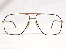 vtg Logo Paris 456 456-02 Oversized Eyeglasses Glasses Gold Frames Aviator