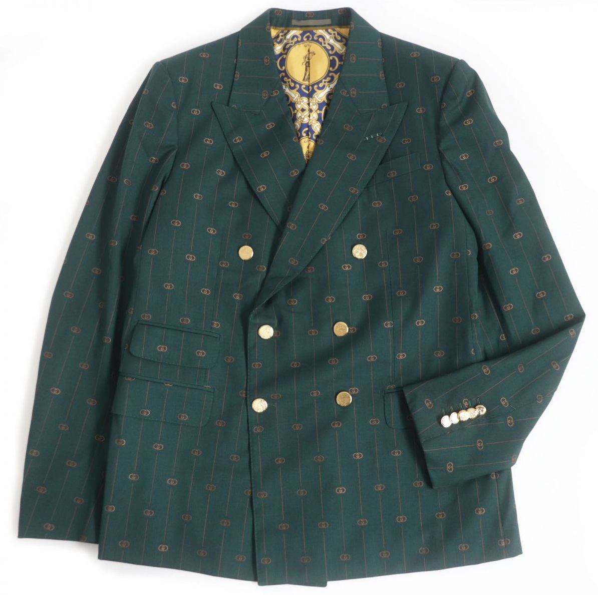 GUCCI グリーン GGパターン ジャケット 50 GUCCI グリーン GGパターン ジャケット 50 GUCCI グリーン GGパターン