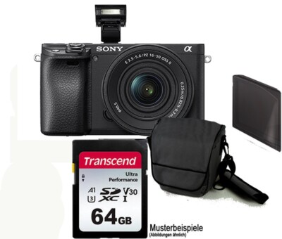 Sony Alpha ILCE-6400 A mit 16-50mm OSS II schwarz mit 64 GB MegaSet
