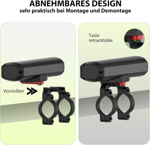 Fahrradlicht 2600 Lumens USB C Ladeanschluss 5 LEDs 3-Lichtmodi Fahrradlampe Vor - Bild 6 von 7