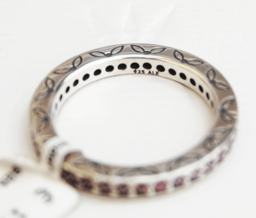 Genuine Pandora Thin Ethernity Ring, Salmon, Stack-able - 190618CZS Sz 56 - Bild 2 von 2