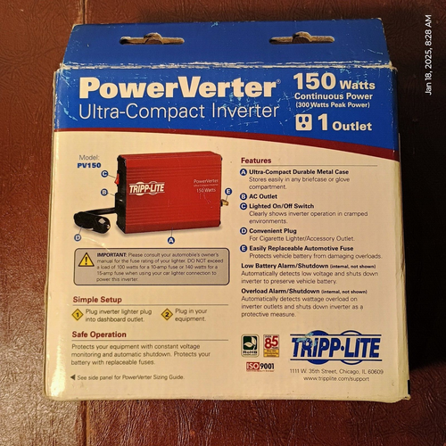 Tripp-Lite PowerVerter Ultra-Compact 150 Watts Portable Model PV150 - Picture 5 of 8