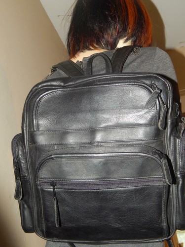 LATICO Black Columbia Leather BookBag 