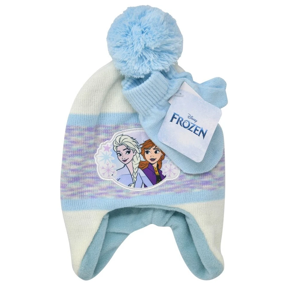 Disney Frozen Scandi Gorro y Mitones Set para Niños, Anna Elsa Sombrero y Mitones Foto 3 de 3
