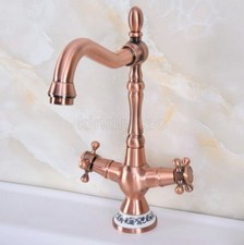 Antique Red Copper Kitchen Faucet 360 Swivel Bathroom Basin Sink Mixer Tap