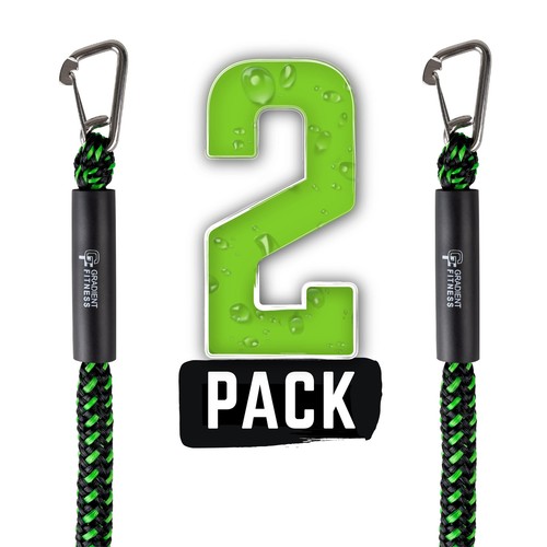 2 Pack Bungee Dock Line, Marine Rope Boat Dock Lines Make Docking & Boarding - Picture 3 of 9