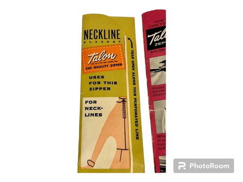Vintage Talon Metal Skirt Neckline Zippers 1950s 1960s New Sealed Lot of 4 - Picture 3 of 6