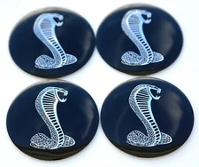 4x FORD MUSTANG COBRA Wheel Center Hub Cap Sticker Decal DOME SHAPE 2.2"