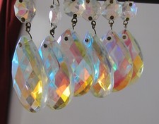 6 PC TEARDROP CRYSTAL RAINBOW CHANDELIER LAMP HANGING PRISMS