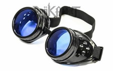 Blue Steampunk Crazy goggles Burning man festival costume Scientist Halloween