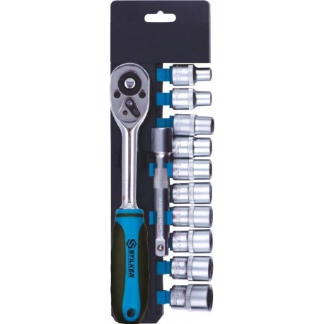Cliquet 1/2" Stilker 67597 coffret de 10 douilles 10-24mm pour mécanique