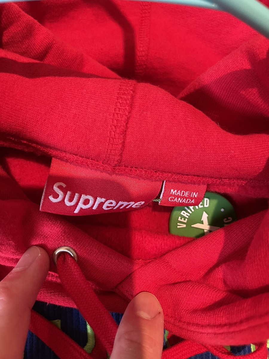 New SUPREME SS18 CORD COLLEGIATE Box LOGO HOODED SWEATSHIRT