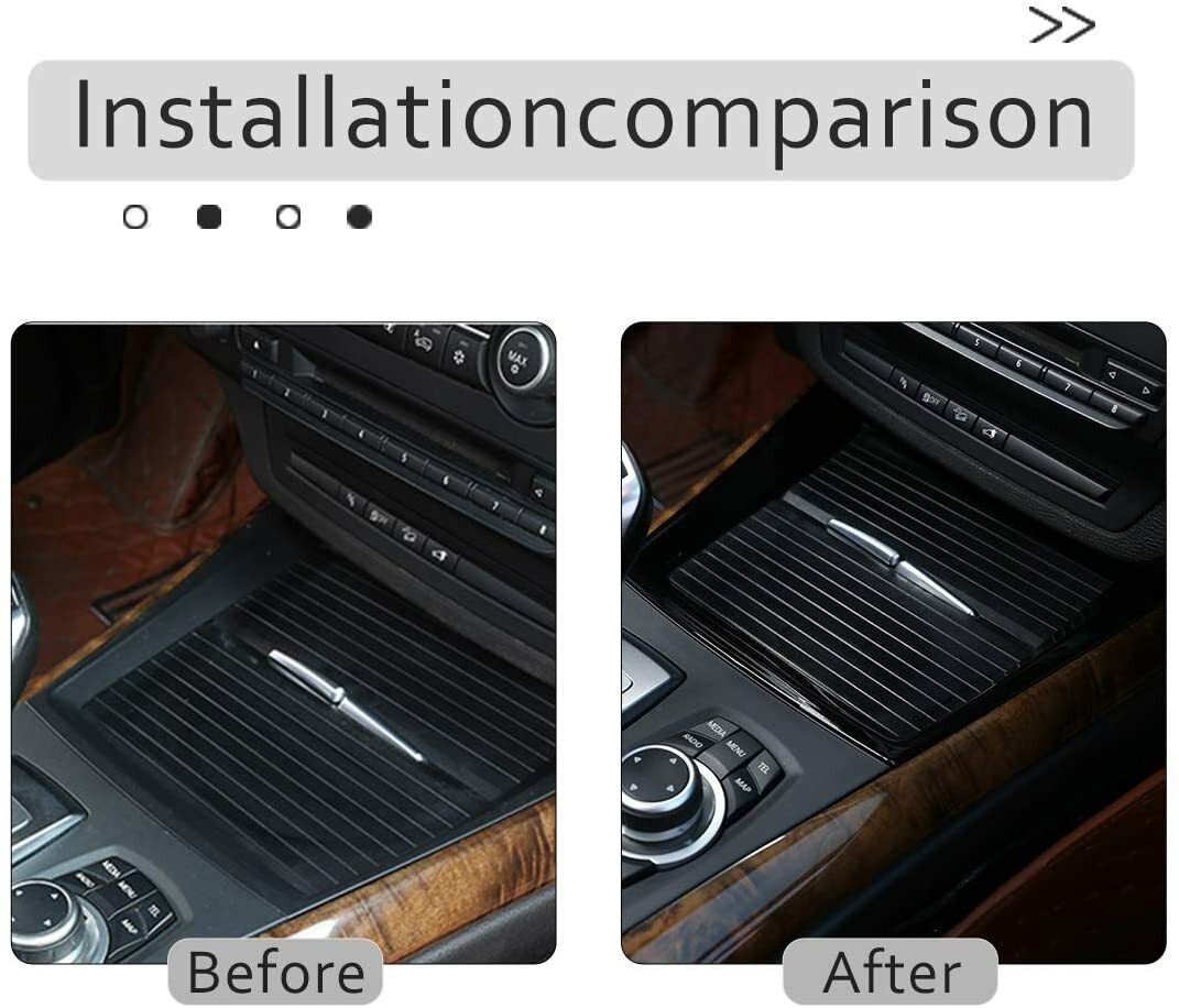 Black Inner Center Console Water Cup Holder Cover Trim For BMW X5 E70