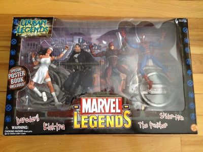 Marvel Legends 2003- 4 Figure Set + Comic,punisher,spiderman