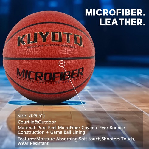 Size 7 Microfiber Leather Basketball - 29.5" Mens Indoor/Outdoor Basketball -... - Picture 4 of 9