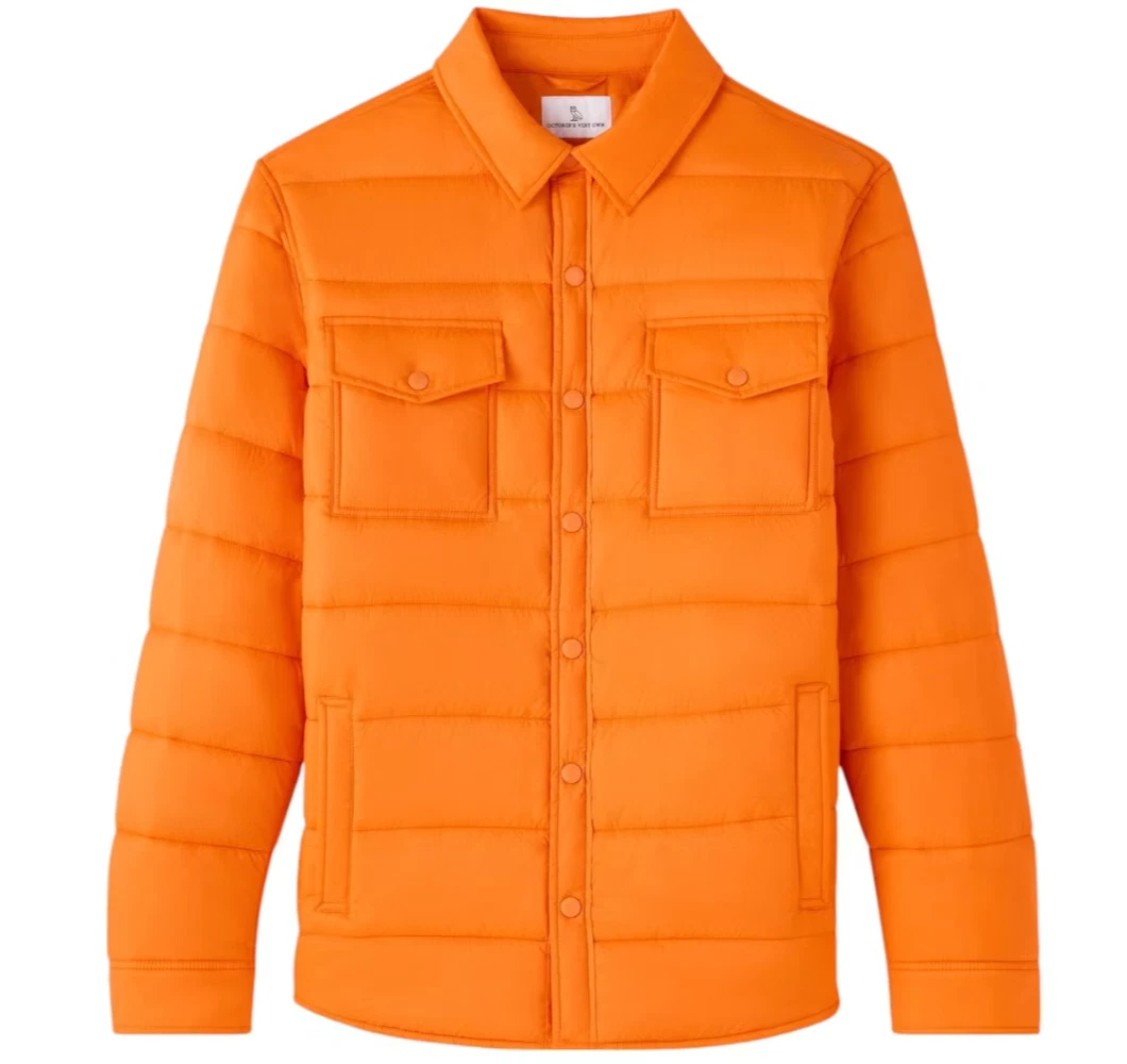 OVO Nylon Quilted Hunter Orange Button Jacket - Large - New