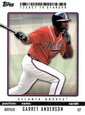 Garret Anderson 2009 Topps Ticket to Stardom Baseball - #157 - Atlanta Braves