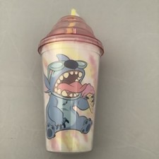 Disney Stitch Acrylic Cup w Lid  Straw Ice Cream Swirl Tumbler
