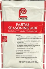 (Free Duty Tax) Lawry's Fajitas Seasoning Mix, 8.9 oz - One 8.9 Ounce Packet