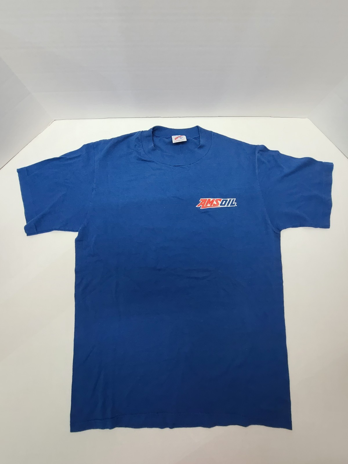 Racing Shirt M Jerzees Made Usa Single Stitch Blue Motor Oil