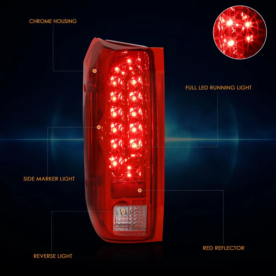 Luces de freno traseras LED completas rojas para Ford F150-F350/F Super Duty 90-97 Foto 3 de 4
