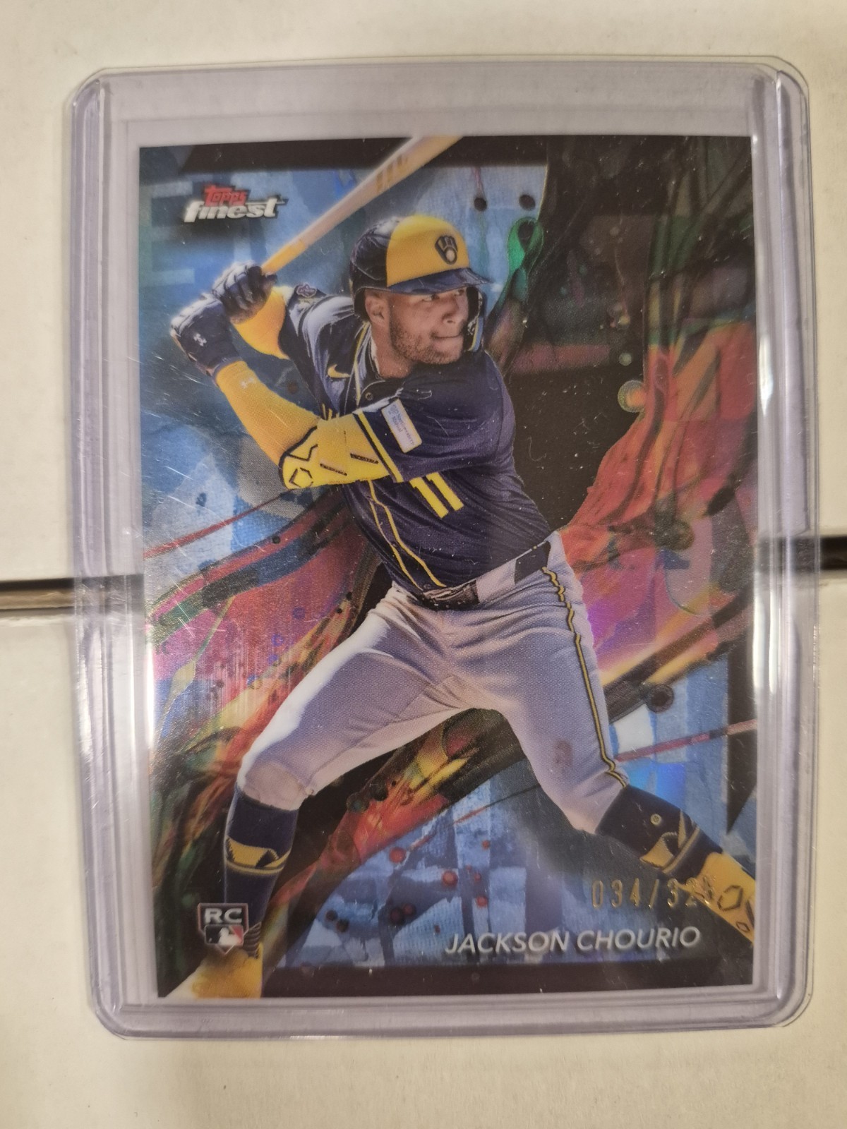 Jackson Chourio RC 2024 Topps Finest Sky Blue Refractor /325 Milwaukee #11