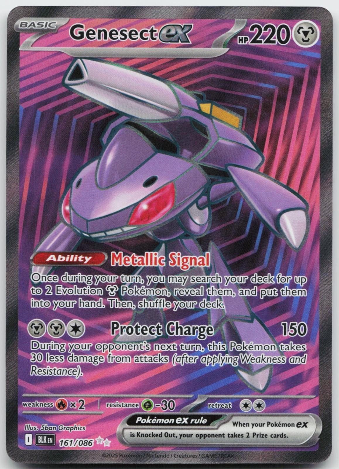 Genesect ex 161/086 Holo Ultra Rare Black Bolt Near Mint