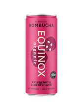 Equinox Organic Kombucha Raspberry & Elderflower 12 x 250ml – FREE UK Delivery