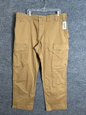 Duluth Trading Mens Flex Fire Hose Relaxed Fit Cargo Work Pants Size 42 Brown
