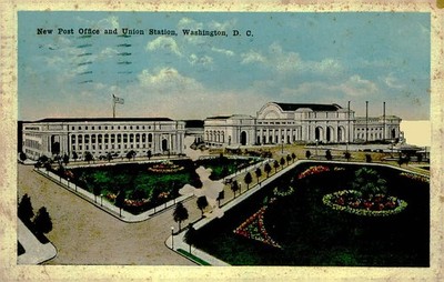 Vintage 1920 New Post Office and Union Station Washington D.C. Postcard