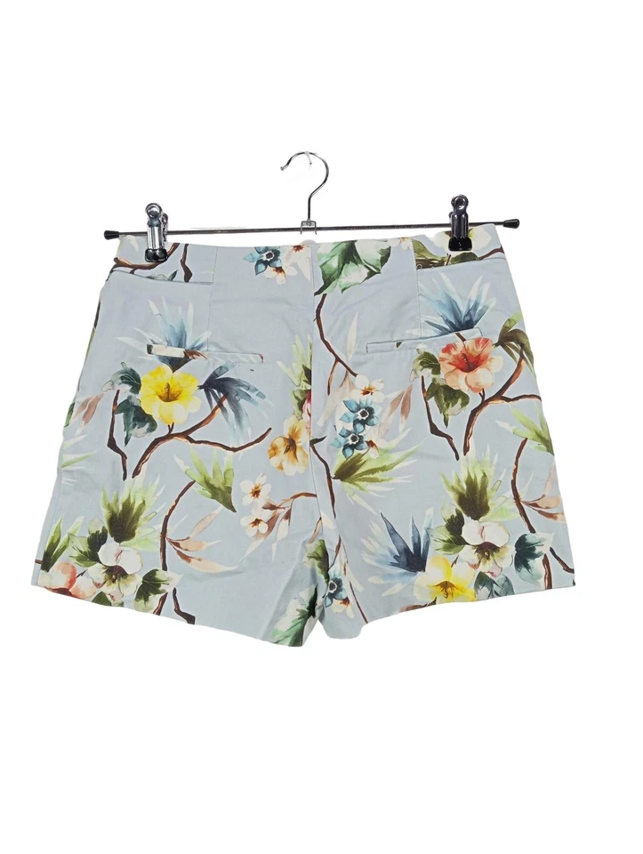 ZARA BASIC Short moulant Dames Pantalon court T EU 38 bleu-vert-blanc - Photo 2/4