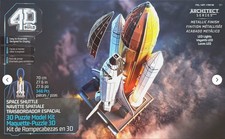 4D Build Architect Series Space Shuttle 3D Model Kit with LED Lights, 346 Pieces