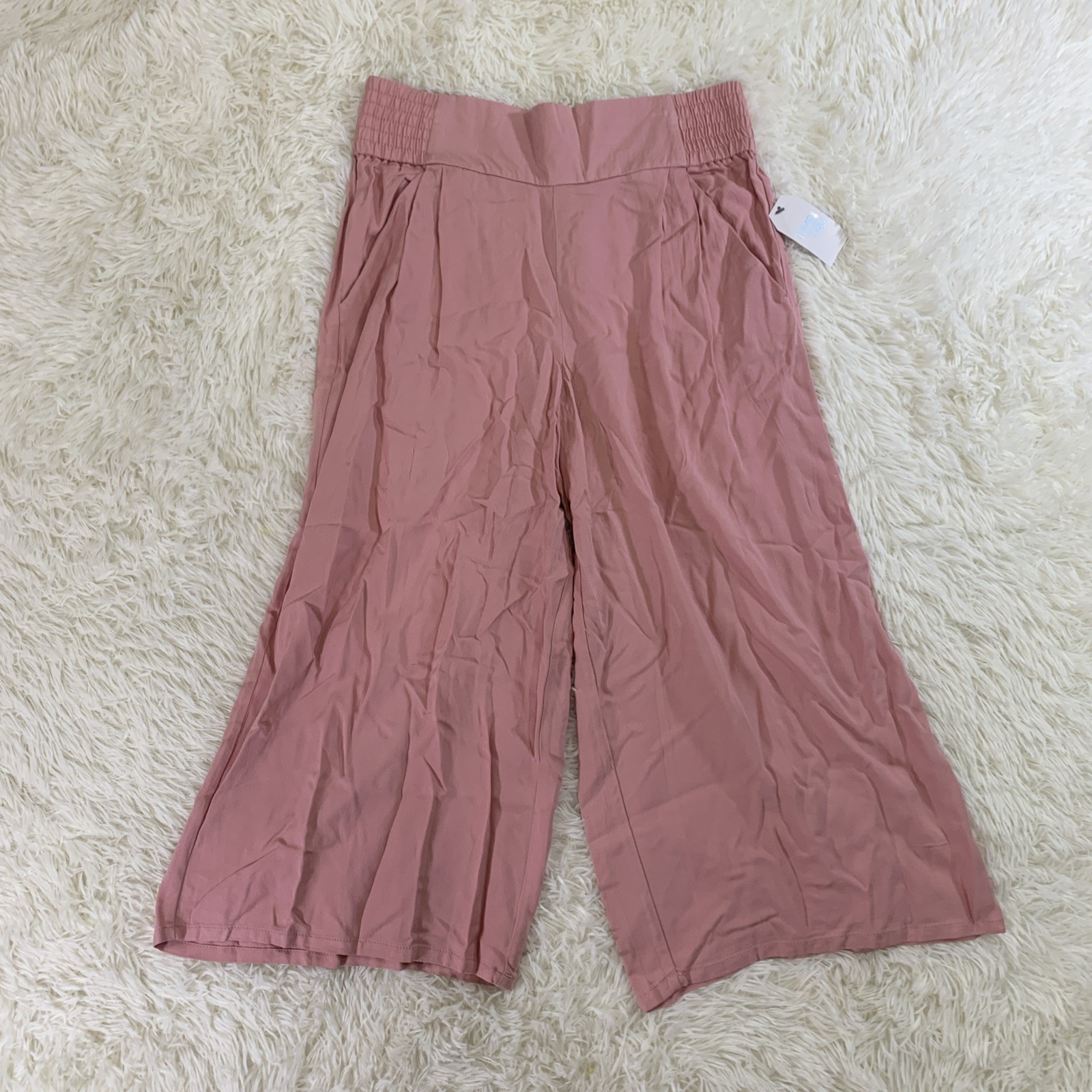 Time and Tru pink wide leg crop pants medium