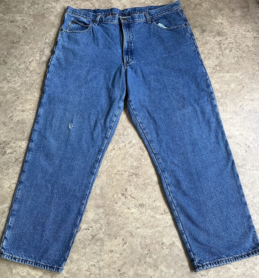 Vintage LL Bean Blue Jeans Mens 42x32 Blue Double L Natural Fit Flannel Lined - Image 2 of 4