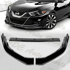 For 2016-2018 Nissan Maxima GT-Style Painted Black Front Bumper Body Spoiler Lip