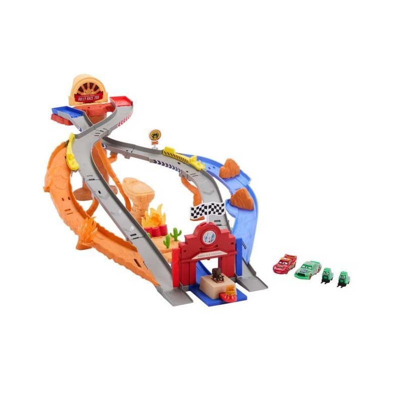 Piste de course Rescue Road Cars plastique robuste anti-casse avec 4 voitures