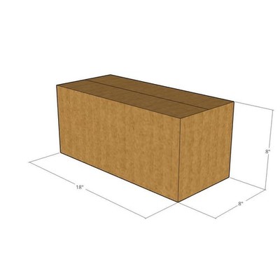 5 18x8x8 Kraft Brown Corrugated Shipping Boxes 32 ECT Single-Wall New