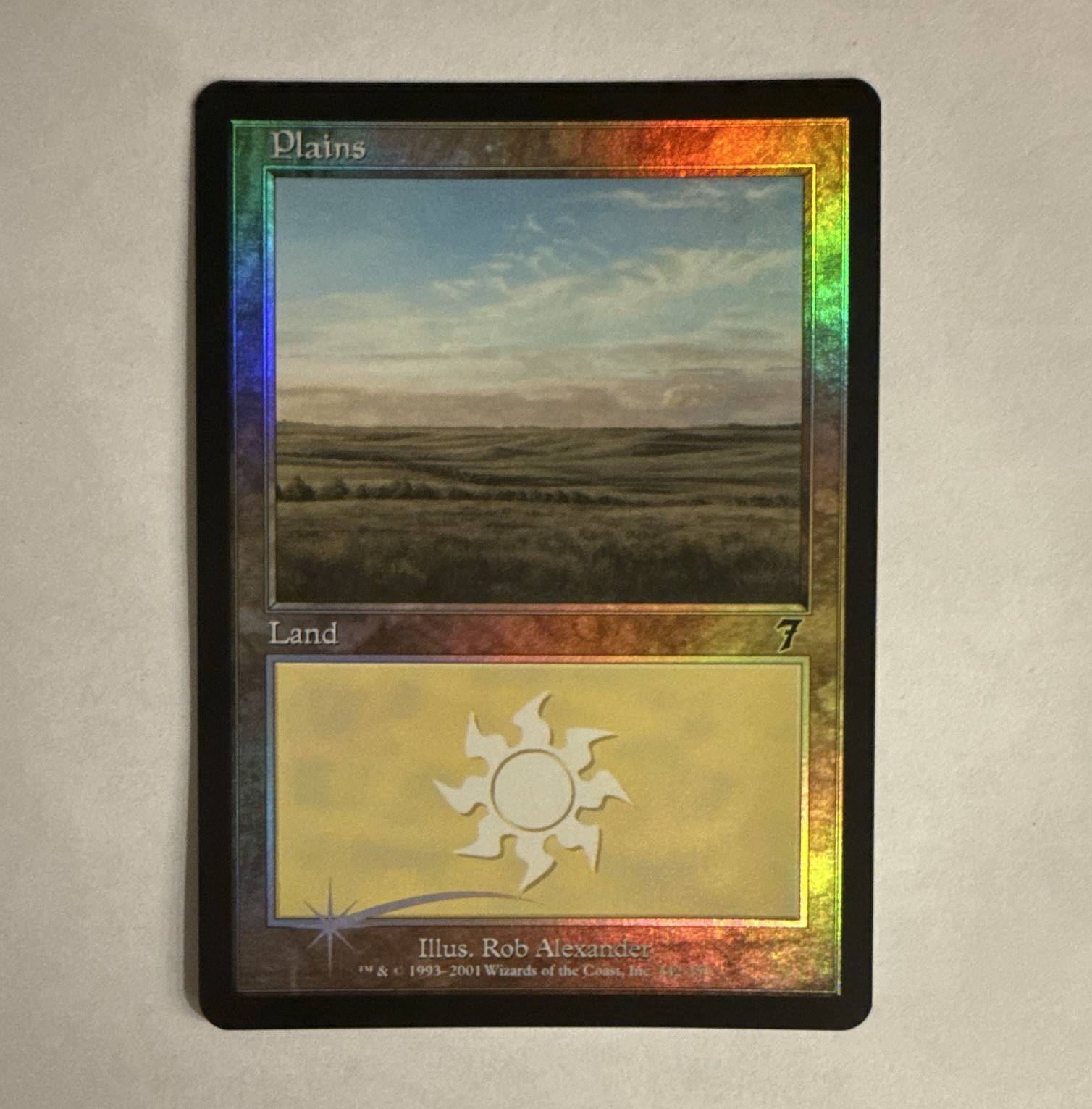 Wizards of the Coast MTG 7th Edition Plains 343 Foil Basic Land Rob Alexander