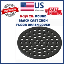 6-1/4 in. Black Round Cast Iron Floor Drain Cover